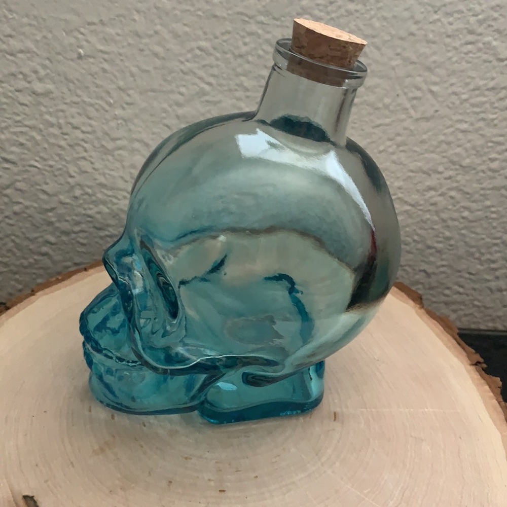 Blue Skull Skeleton Head Canister Halloween - Picture 3 of 5